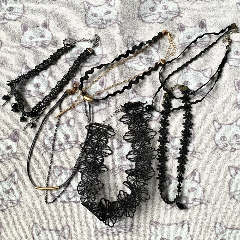 Gothic 90s style chokers bundle of 6 new - Picture 2 of 9